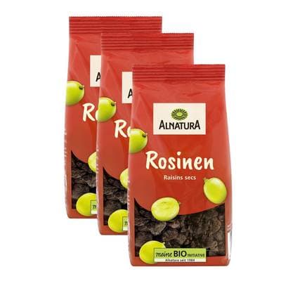 Alnatura Raisins secs bio, Lot de 3x200g