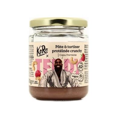 Koro Pâte à tartiner protéinée vegan cajou-framboise x Teddy Riner, 220g