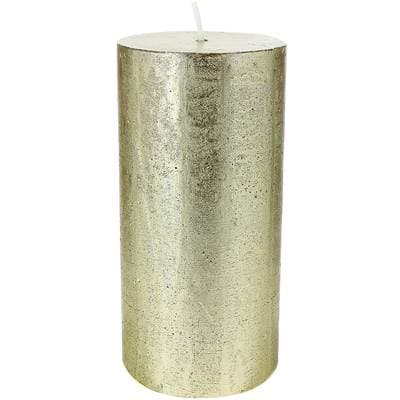 Ambiances Devineau Bougie cylindrique rustique colorée or blanc 70H150, 1 bougie