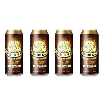 Grimbergen Bière blonde d'Abbaye 6.2°, Lot de 4x50cl