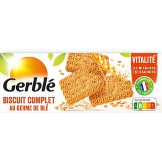 Gerblé Vitalité 25 Biscuits complets au germe de blé -32% de sucres en moins, 210g