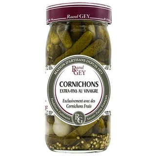Raoul Gey Cornichons Extra-Fins au Vinaigre, 190g
