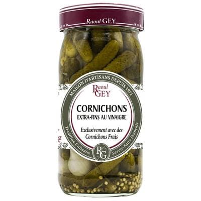Raoul Gey Cornichons Extra-Fins au Vinaigre, 190g