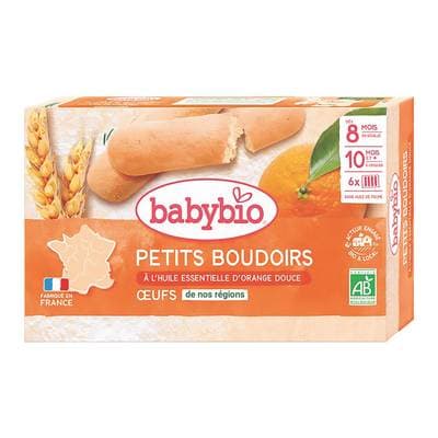Babybio Petits Boudoirs à l'huile essentielle d'orange douce Bio Bébé Dès 8 mois, 120g