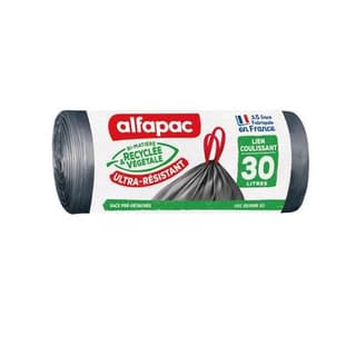 Alfapac Sacs poubelles Ultra-résistants 30L, 15 sacs poubelles