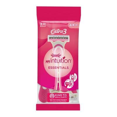 Wilkinson Rasoirs Jetables Extra 3 Essentials Femme, 4 rasoirs jetables