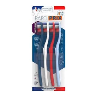 Les Vertueux Brosse à dents medium, 4 brosses à dents