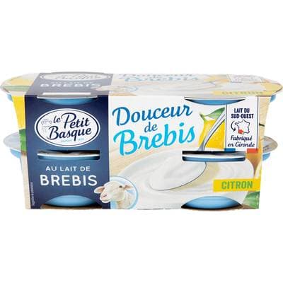 Le Petit Basque Yaourt citron au lait de brebis, 4x100g