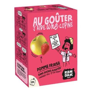 Ramdam social Gourdes purée de pomme fraise, 4 gourdes de 90g