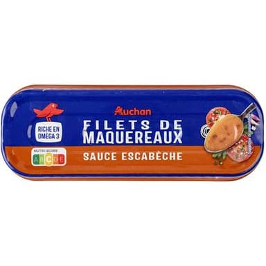 Auchan Filets de maquereaux sauce escabèche, 85g
