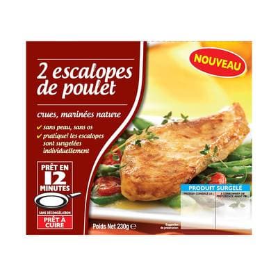 Escalopes de poulet mariné, 230g