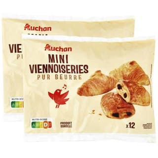 Auchan Mini viennoiserie pur beurre, Lot de 2x300g