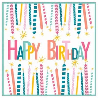 ACTUEL Serviettes décorés 33 x33cm Happy Birthday, 20 serviettes