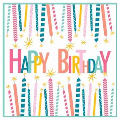 ACTUEL Serviettes décorés 33 x33cm Happy Birthday, 20 serviettes