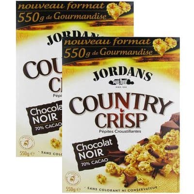 Jordans Céréales complètes et chocolat noir Country Crisp, 2x550g