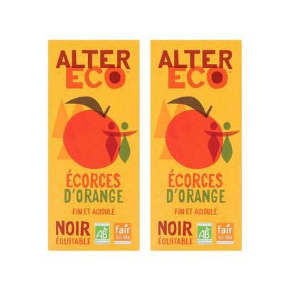 Alter Eco - Commerce Equitable - Chocolat noir écorces d'orange 60% Cacao Bio du Pérou
