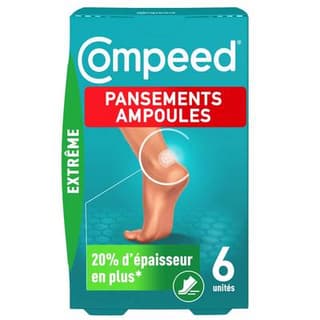 Compeed Pansements Ampoules Talon Activité Extrême Hydrocolloïde, 6 pansements