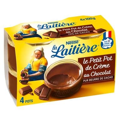 La laitière Petit pot de crème dessert chocolat, 4x100g