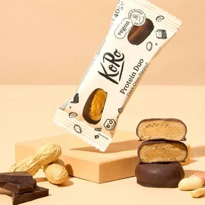 Koro Bouchées protéinées cacahuètes et chocolat noir bio, 2x20g
