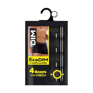 Dim Boxers Noirs Ecodim x4, Taille 6
