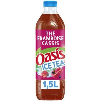 Oasis Thé glacé saveur framboise cassis, 1,5L