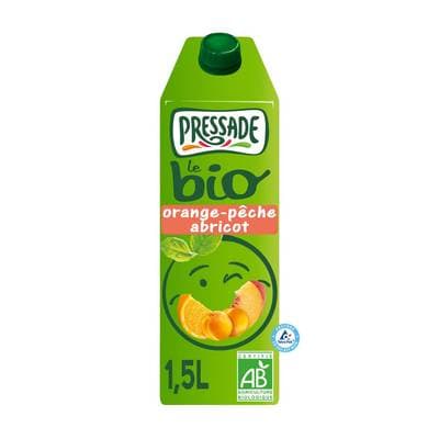 Pressade Nectar orange pêche abricot bio, 1,5L