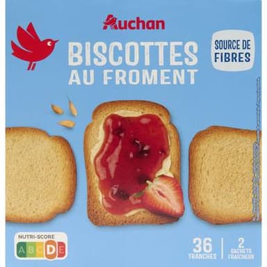 Auchan Biscottes au froment, 300g