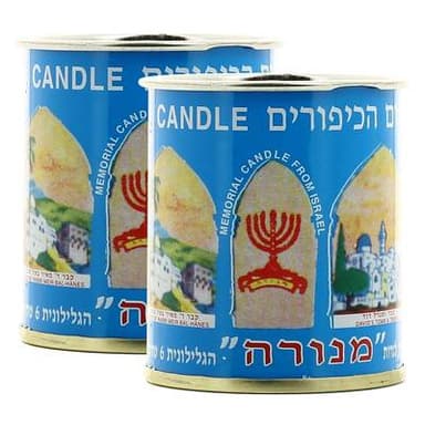 Menora Bougie timbale, Lot de 2 bougies