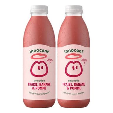 innocent Smoothie Fraises & Banane - Fraise Kiss, Lot de 2x75cl