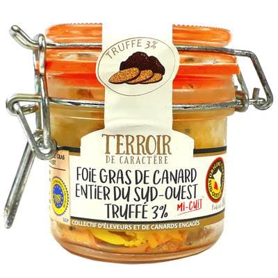 Terroir de Caractère Foie Gras de Canard Entier Turffé mi-cuit IGP, 1/2 parts - 80g