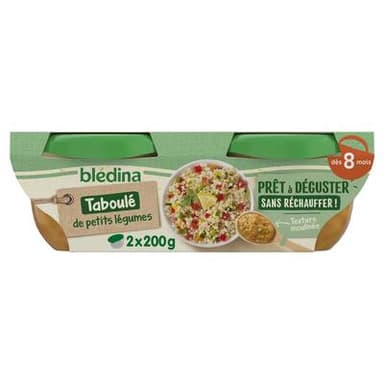 Blédina Taboulé de Petits Légumes à la Menthe Bol Bébé Dès 8 mois, 2x200g