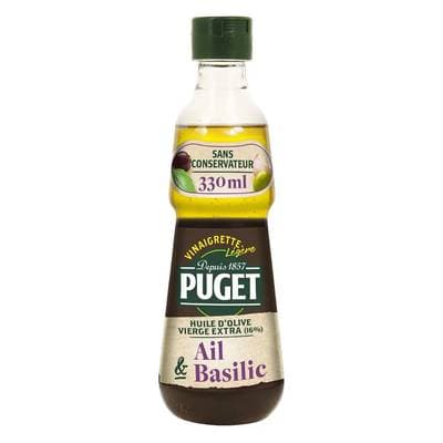 Puget Vinaigrette légère huile d'olive ail et basilic, 33cl