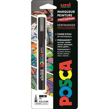 Uni Posca  Marqueur Pointe fine Argent, 1  marqueur