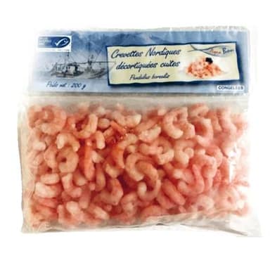 Aquabon  Crevettes décortiquées sauvages cuites MSC, 200g