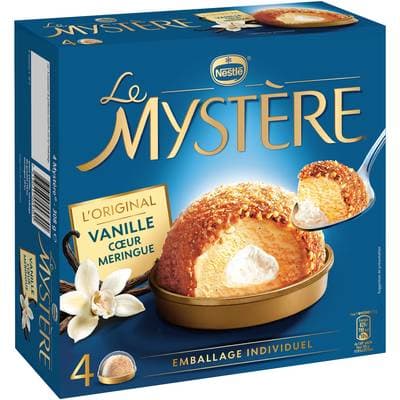 Extrême Mystère  Dômes glacés vanille et coeur de meringue, 4x77g