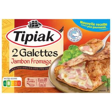 Tipiak Galettes Jambon Fromage au blé noir, 2x125g