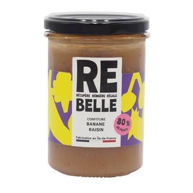 Confiture Re-Belle Confiture Banane Raisin, 230g
