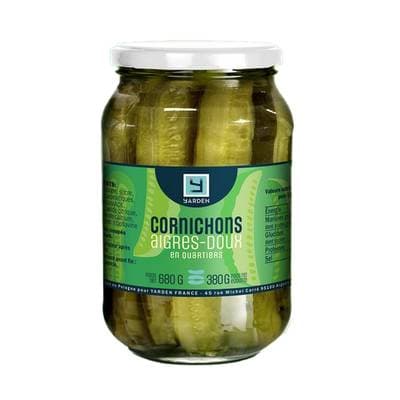 Yarden Cornichons aigres-doux quartiers, 680g