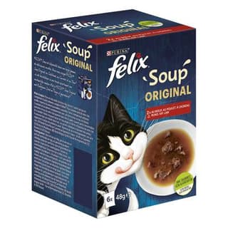Purina - Félix Sachets Soupe Sélection de la Campagne pour Chat, 6x48g
