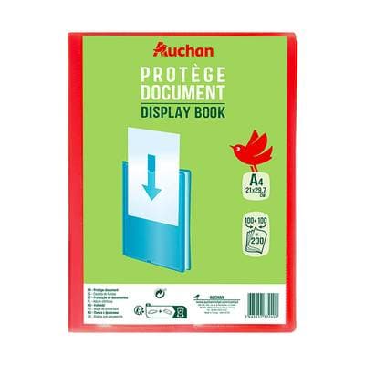 Auchan Protège document A4  souple 200 vues 21x29.7cm