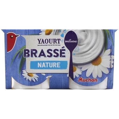 Auchan Yaourt brassé nature, 4x125g