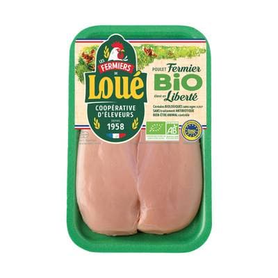 Loué Filets de Poulet Fermier Bio, 2x120g