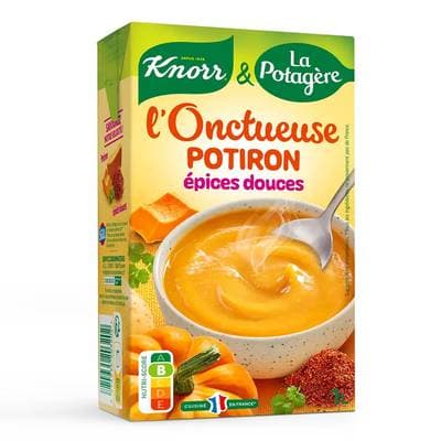 Knorr & La Potagère Soupe Onctueuse Potiron Epices Douces Soupe liquide en brique familiale, 1L