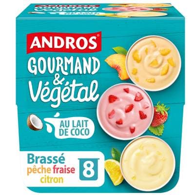 Andros Gourmand et Végétal Brassés végétal panachés, 8x100g