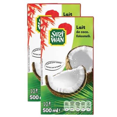 Suzi Wan Lait de coco, Lot de 2x50cl