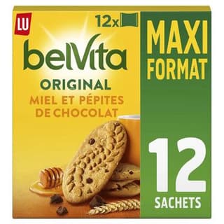 Belvita Biscuits petit-déjeuner miel et pépites de chocolat, 650g