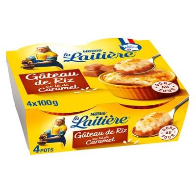 La laitière Gâteau de riz au caramel, 4x100g