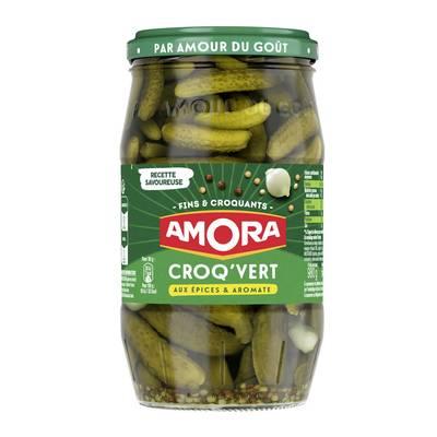 8711200464302 - Amora - Cornichons fins Croq'Vert épices et aromates 