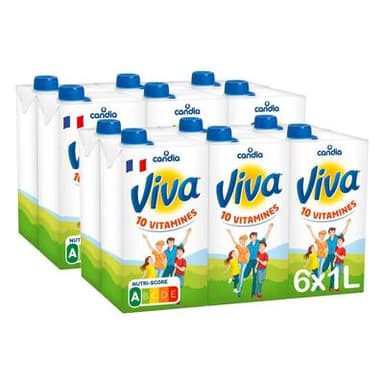 Candia Lait vitaminé 1.2%mg, Lot de 2 - 6x1L