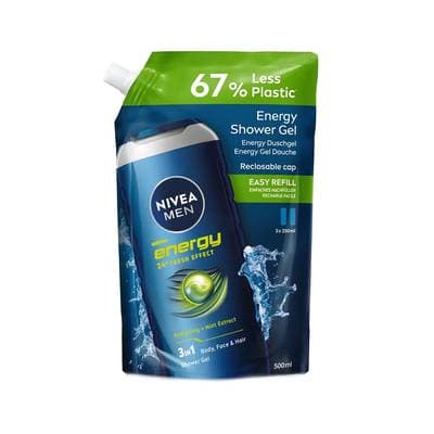 Nivea Gel douche homme 3 en 1 energy recharge, 500ml
